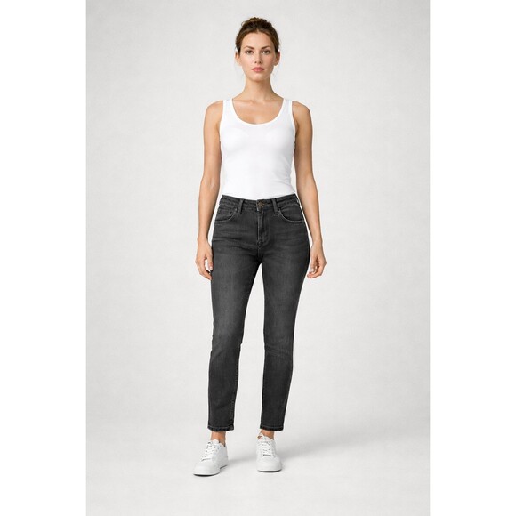 Paper Denim & Cloth Denim - Paper Denim Women’s Charcoal Gray Slim Straight Jeans Stretch Mid Rise Casual